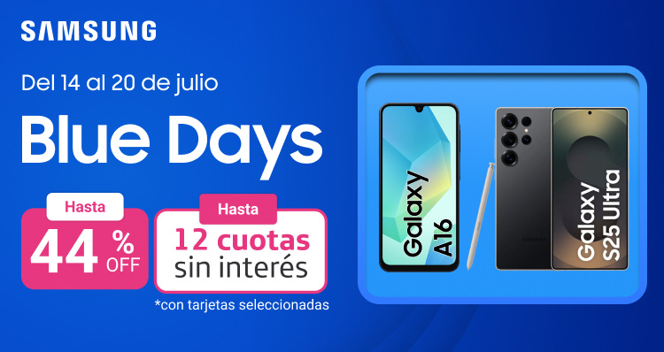 bluedays, 44 porciento de descuento y 12 cuotas sin interés.
