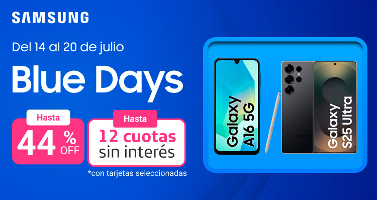 bluedays, 44 porciento de descuento y 12 cuotas sin interés.