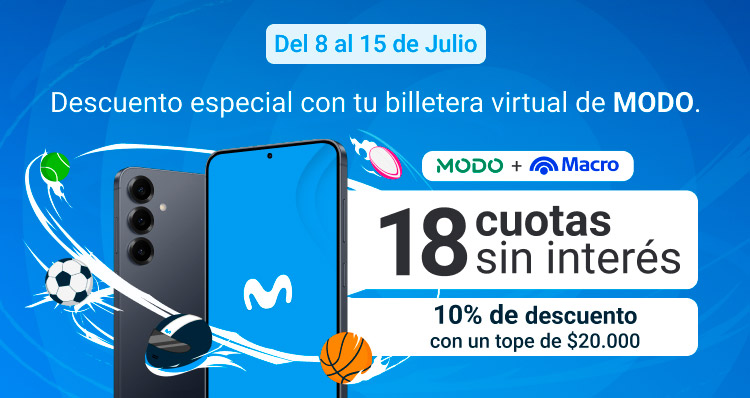  18 cuotas sin interés y 10% descuento pagando con tu tarjeta desde MODO.