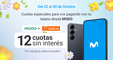 cuotas especiales con tu billetera virtual de MODO + Galicia, 12 cuotas sin interés en equipos selccionados