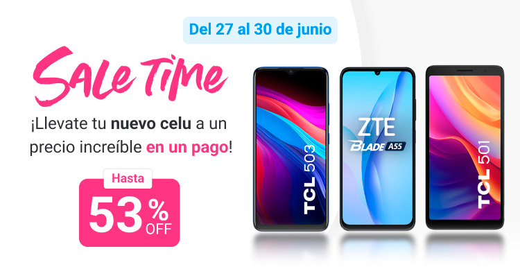 Llevate tu nuevo celu a un precio increíble en un pago. Hasta 53 porciento de descuento