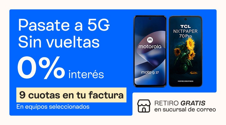 Sin tarjetas, sin vueltas. Compr&aacute; tu celu con cero porciento de inter&eacute;s y pagalo en 9 cuotas en tu factura