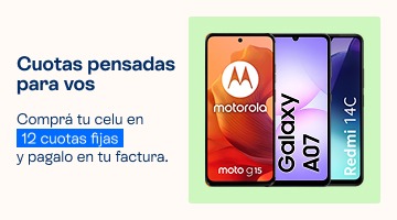 Cuotas pensadas para vos. Compr&aacute; tu celu en hasta 12 cuotas fijas y pagalo en tu factura