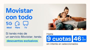 Si ten&eacute;s m&aacute;s de un servicio Movistar tenes descuentos excusivos, hasta 46% de descuento y 9 cuotas sin inter&eacute;s.