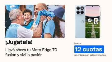 JUgatela, llev&aacute; ahora tu moto edge 70 fusion y viv&iacute; la pasi&oacute;n, hasta 12 cuotas sin inter&eacute;s en seleccionados 