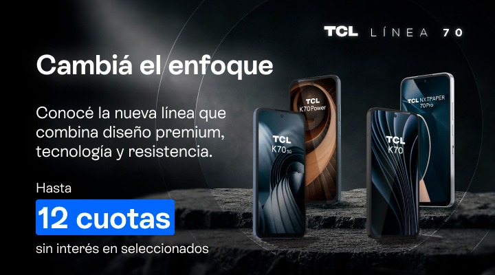 Cambia el enfoque. Conoc&eacute; la nueva l&iacute;nea 70 TCL que combina dise&ntilde;o premium, tecnolog&iacute;a y resistencia. Hasta 12 cuotas sin interes.
