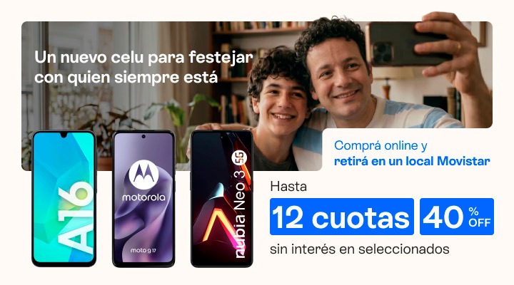 Un nuevo celu para festejar con quien siempre est&aacute;. hasta 12 cuotas sin inter&eacute;s y hasta cuarenta porciento de descuento en celus seleccionados