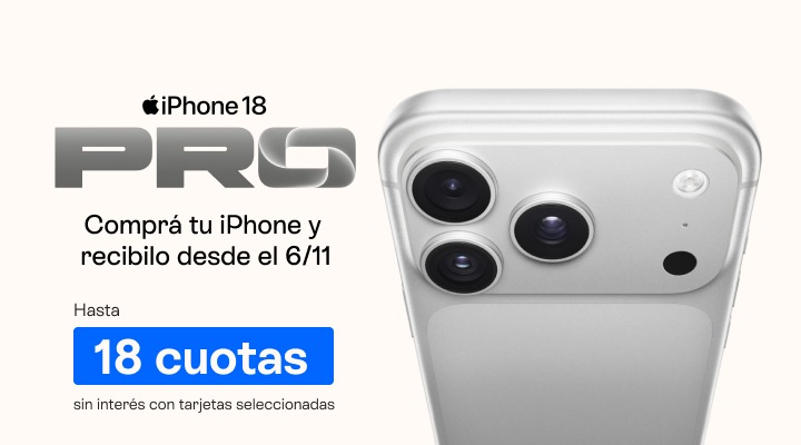 IPhone 18 Pro. Compr&aacute; el nuevo Iphone antes que nadie en Movistar. Llevalo en hasta 18 cuotas en tu factura