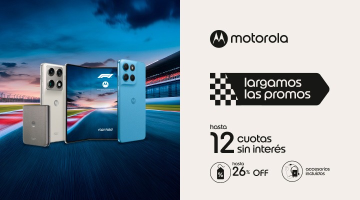 Motosale. Largamos las promos. Lleva tu celu motorola en hasta 12 cuotas en tu factura