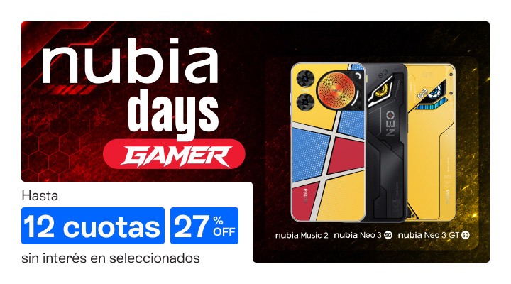 Nubia Days, aprovechá descuentos increibles en celus nubia, hasta 27% de descuento y hasta 12 cuotas sin interés