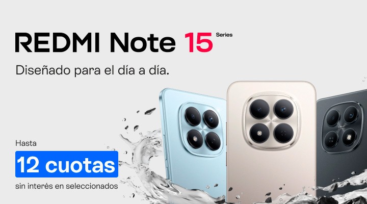 Redmi note 15 series. Dise&ntilde;ado para el d&iacute;a a d&iacute;a. Llevalo en hasta 12 cuotas en tu factura